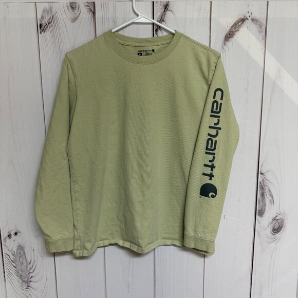 Carhartt Loose Fit Long Sleeve Shirt Women’s Medium Green Logo EUC - Picture 5 of 10